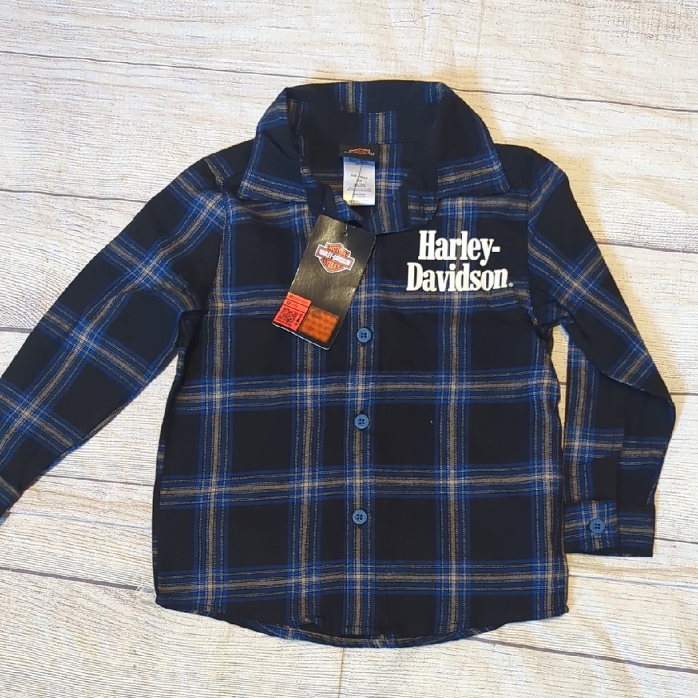 Harley-Davidson Kids Navy Checkered Shirt